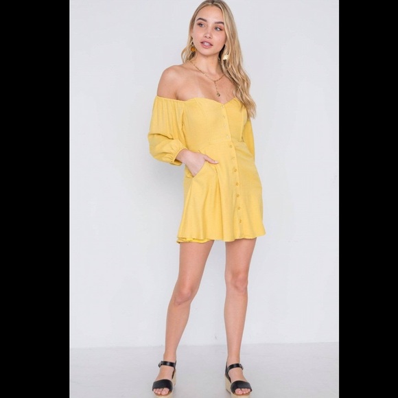 ❌SOLD OUT❌ Off The Shoulder Boho Mini Dress - Picture 4 of 6